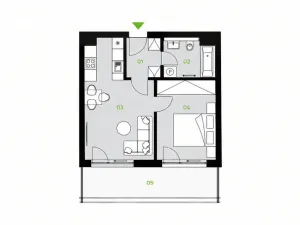 Pronájem bytu 2+kk, Beroun, U Židovského hřbitova, 42 m2