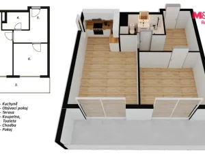 Pronájem bytu 2+kk, Chrudim - Chrudim IV, Luhanova, 50 m2