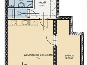 Pronájem bytu 2+kk, Praha - Libuš, V koutě, 57 m2