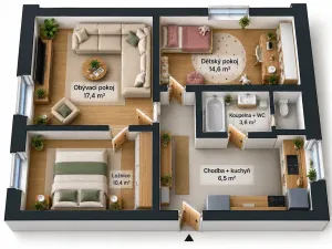 Prodej bytu 3+kk, Česká Lípa, Hálkova, 62 m2