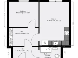 Pronájem bytu 2+kk, Praha - Nusle, Sinkulova, 48 m2
