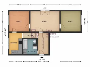 Prodej bytu 3+1, Nová Bystřice, K. H. Borovského, 62 m2