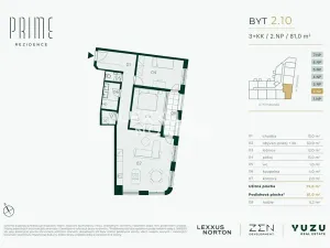 Prodej bytu 3+kk, Praha - Libeň, Primátorská, 75 m2