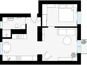 Pronájem bytu 2+kk, Kladno, Petrohradská, 52 m2