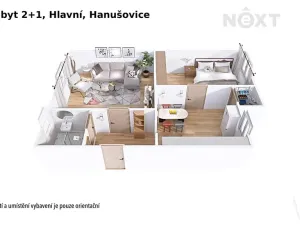 Prodej bytu 2+1, Hanušovice, Hlavní, 55 m2