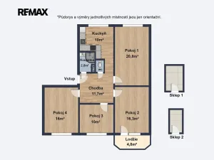 Prodej bytu 4+1, Brno, Kamínky, 89 m2