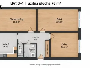 Pronájem bytu 3+1, Havlíčkův Brod, Na Spravedlnosti, 76 m2