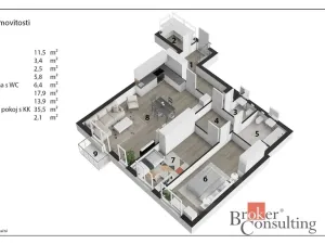 Prodej bytu 3+kk, Hradec Králové - Pražské Předměstí, Kollárova, 103 m2