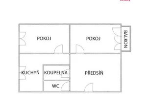 Pronájem bytu 2+1, Chomutov, Holešická, 62 m2
