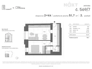 Prodej bytu 2+kk, Praha - Libeň, V zahradách, 52 m2