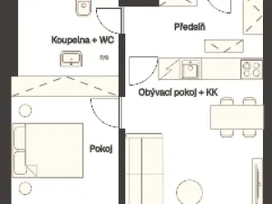 Pronájem bytu 2+kk, Praha - Vinohrady, Sázavská, 43 m2