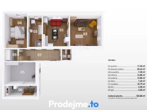 Prodej rodinného domu, Moravské Budějovice - Lažínky, 103 m2