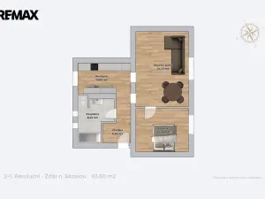 Prodej bytu 2+kk, Žďár nad Sázavou - Žďár nad Sázavou 3, Revoluční, 63 m2