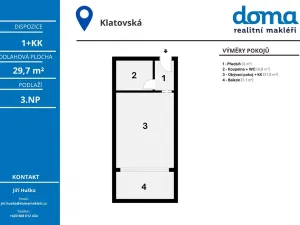 Prodej bytu 1+kk, Brno, Klatovská, 29 m2