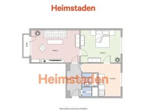 Pronájem bytu 2+1, Havířov - Město, Klidná, 52 m2