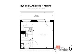 Prodej bytu 1+kk, Kladno - Kročehlavy, Anglická, 25 m2