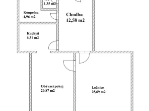 Prodej bytu 2+kk, Brno, Rybářská, 72 m2