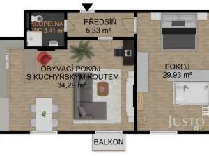Prodej bytu 2+kk, Písek - Pražské Předměstí, Pražská, 72 m2
