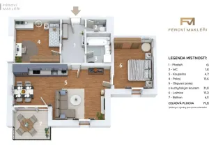 Pronájem bytu 3+kk, Frýdek-Místek, 71 m2