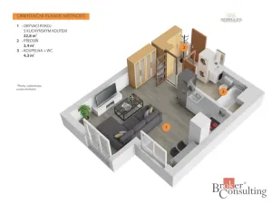 Prodej bytu 1+kk, Hradec Králové - Třebeš, Ve Stromovce, 33 m2