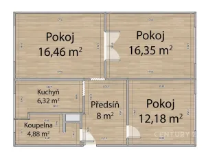 Pronájem bytu 3+1, Plzeň, Spolková, 64 m2