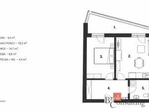 Prodej bytu 2+kk, Pardubice - Ohrazenice, U Sportovní školy, 49 m2