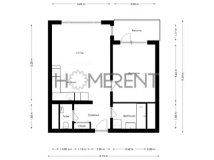 Pronájem bytu 2+kk, Praha - Libeň, Zenklova, 54 m2