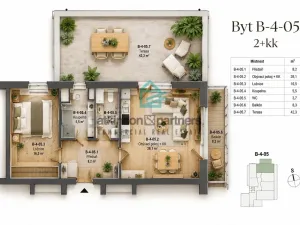 Prodej bytu 2+kk, Hluboká nad Vltavou, Masarykova, 62 m2