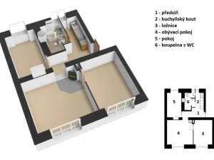Pronájem bytu 2+1, Poniklá, 57 m2