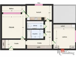 Pronájem bytu 2+1, Praha - Radotín, náměstí Osvoboditelů, 70 m2