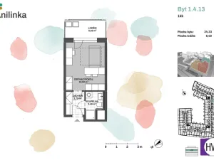 Prodej bytu 1+kk, Praha, Průběžná, 33 m2