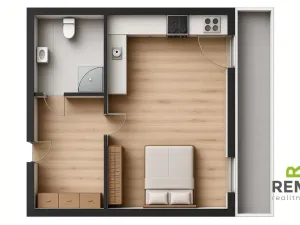 Pronájem bytu 1+kk, Uherské Hradiště, Zahrádky, 31 m2