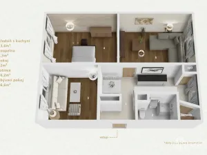 Prodej bytu 3+1, Bukovany, 66 m2