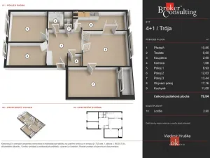 Prodej bytu 4+1, Praha - Bohnice, Feřtekova, 79 m2