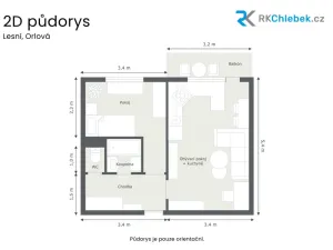 Prodej bytu 1+1, Orlová, Lesní, 37 m2