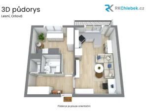 Prodej bytu 1+1, Orlová, Lesní, 37 m2