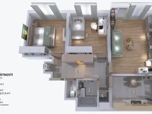 Prodej bytu 3+1, Brno, Uprkova, 72 m2