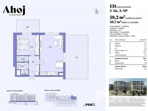 Prodej bytu 2+kk, Praha - Modřany, Československého exilu, 58 m2