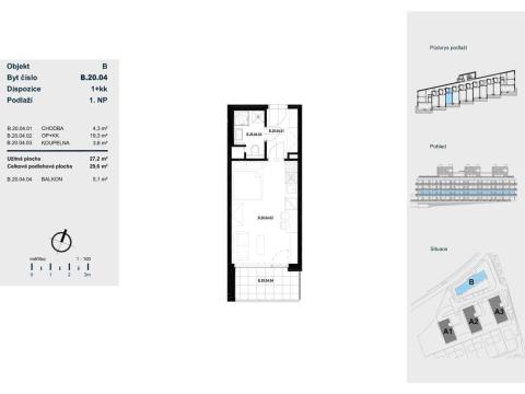 Prodej bytu 1+kk, Praha - Řeporyje, Jáchymovská, 35 m2