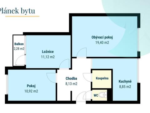 Prodej bytu 3+1, Nymburk, Josefa Mánesa, 64 m2