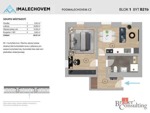 Prodej bytu 2+kk, Český Brod, Prokopa Velikého, 44 m2