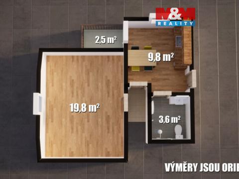 Pronájem bytu 1+kk, Plazy, 30 m2
