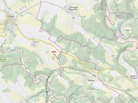 Dražba lesa, Žďárec, 2873 m2