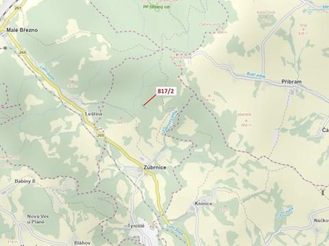 Dražba lesa, Zubrnice, 815 m2