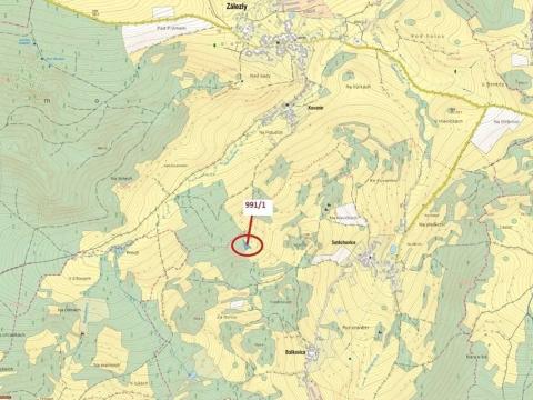 Dražba pozemku, Zálezly, 1482 m2