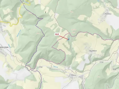 Dražba lesa, Bouzov, 2554 m2