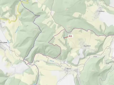 Dražba louky, Bouzov, 1043 m2