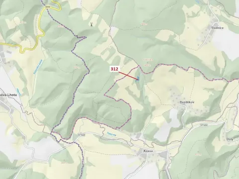 Dražba lesa, Bouzov, 2554 m2