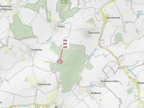 Dražba lesa, Hradčany-Kobeřice, 3483 m2