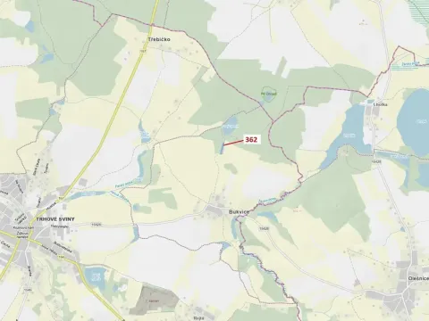 Dražba lesa, Trhové Sviny, 2498 m2